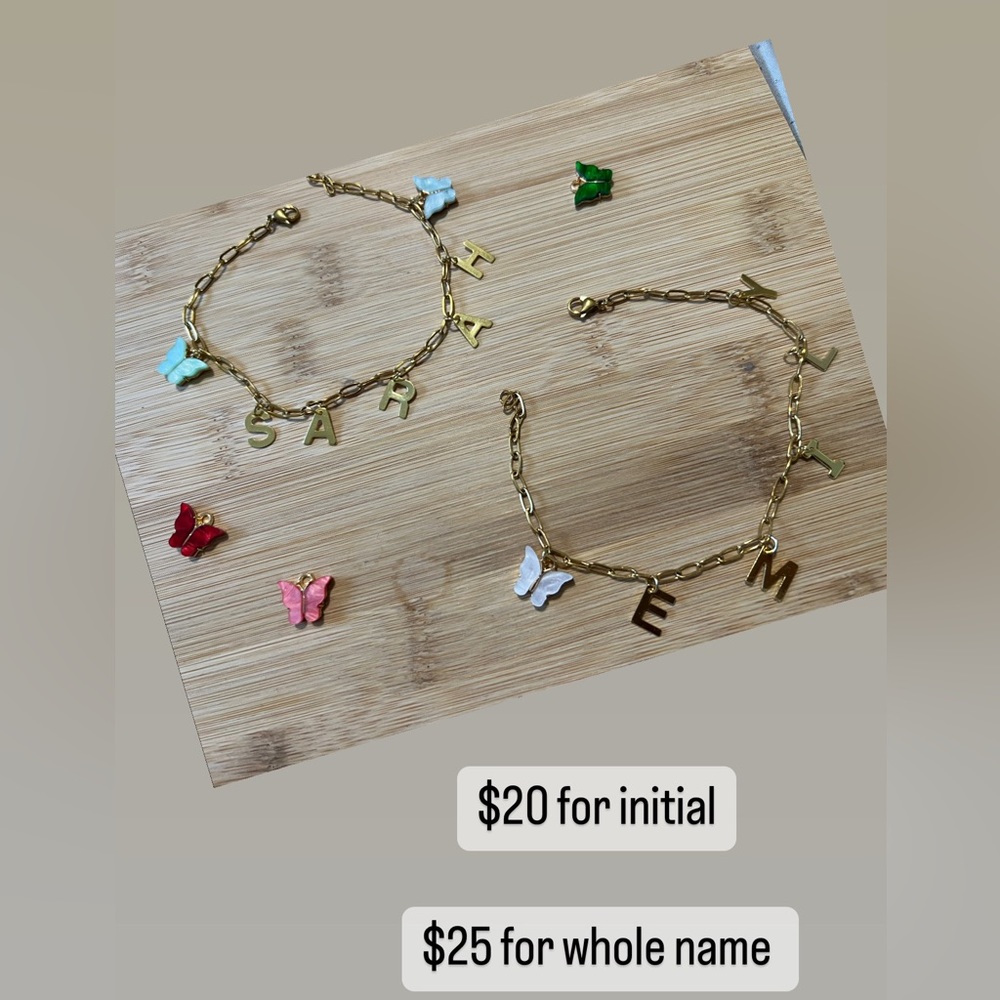 Handmade stainless steel anklets 9-10”